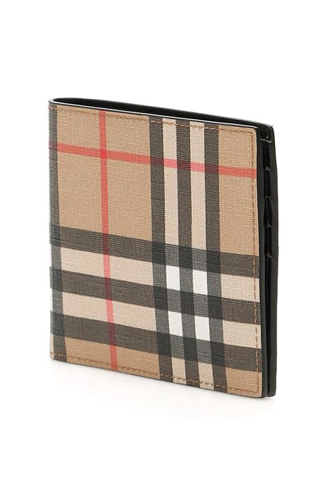 burberry hip check-print bi-fold wallet|Large Check Bifold Wallet in Archive beige .